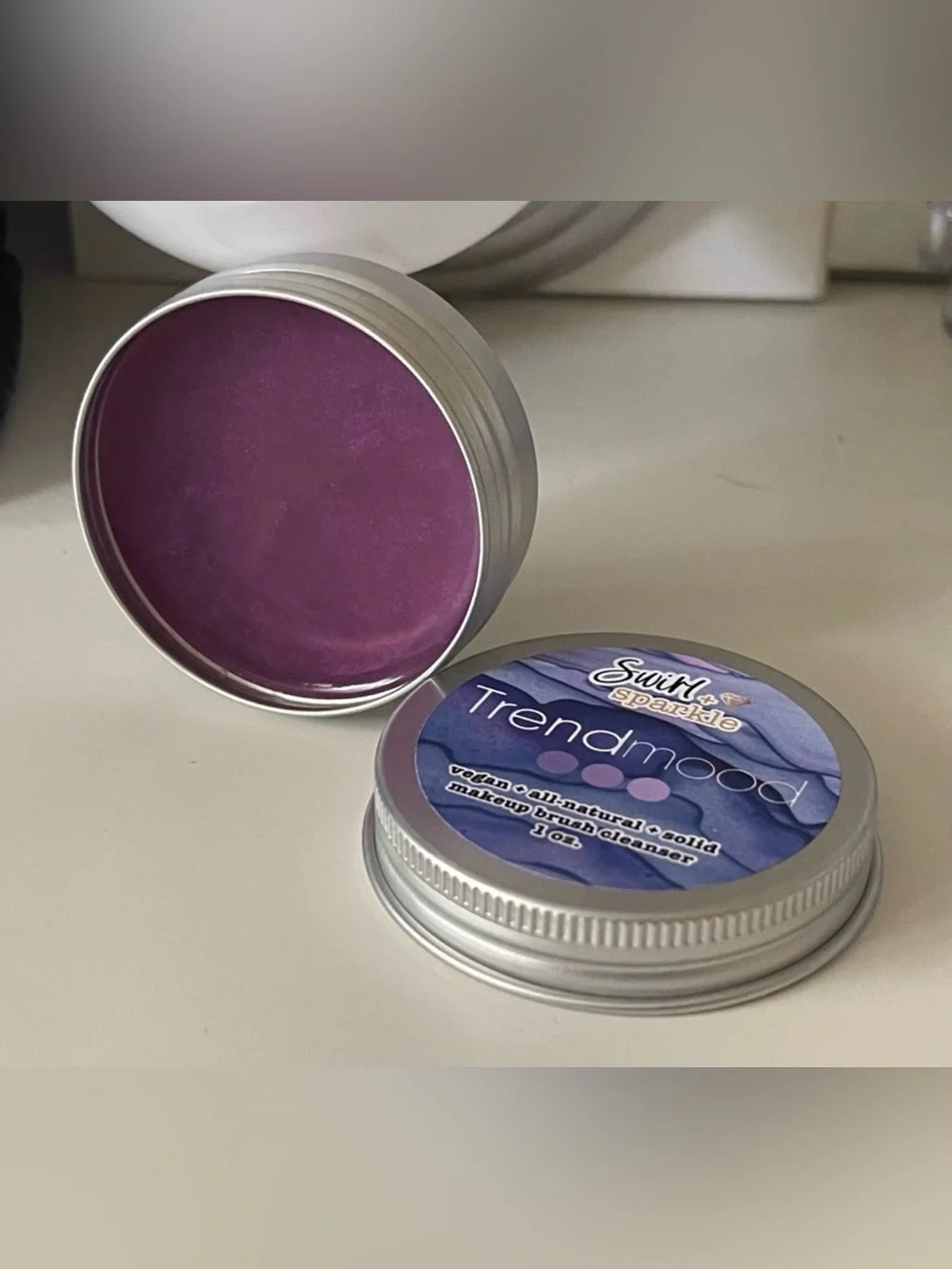 Swirl+Sparkle Trendmood Purple Solid Makeup Brush Cleanser Toasted Marshmallow